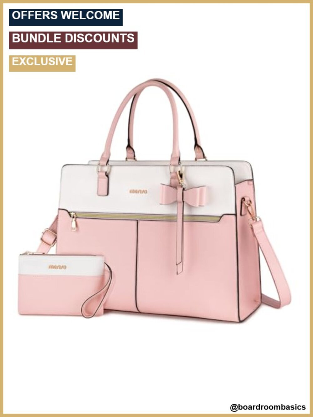 Waterproof PU Leather Laptop Tote Bag 15.6 inch Work Briefcase for Women